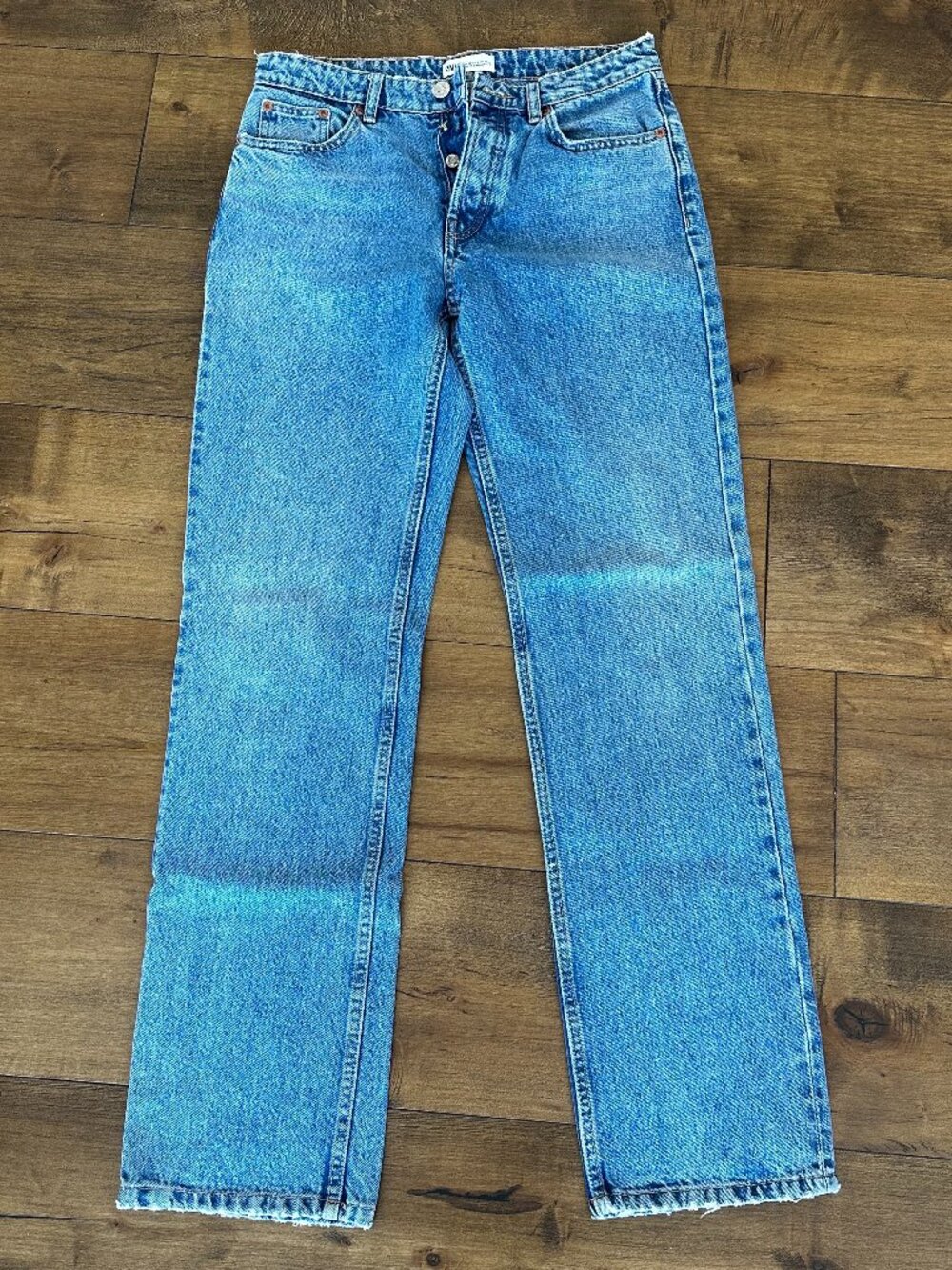 Classic High-Rise Straight Leg Jeans in Blue